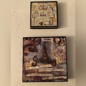 Two (2) Cute Wooden Inspirational Wall Art/Plaques